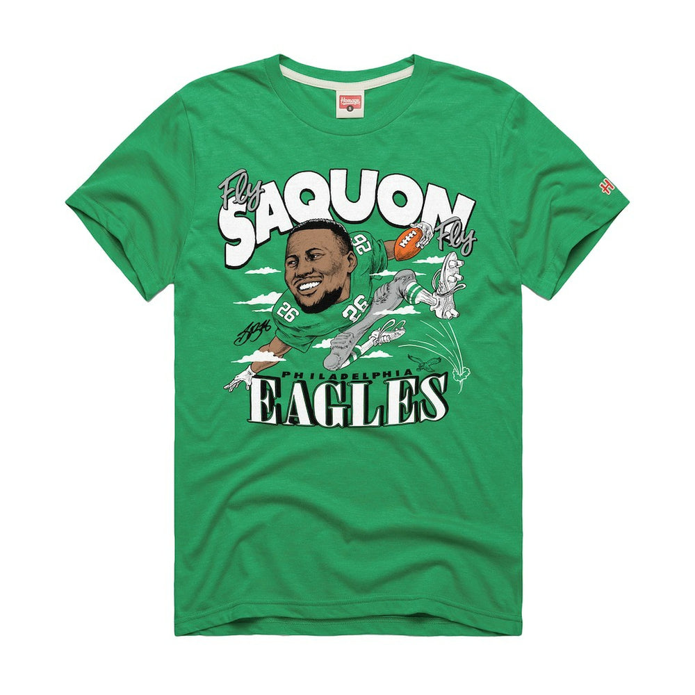 Saquon Barkley Philadelphia Eagles Homage Unisex Caricature Player Graphic Tri-Blend T-Shirt Kelly Green