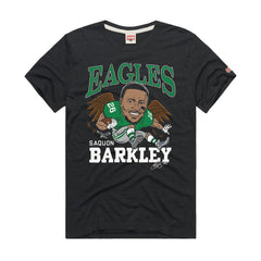 Saquon Barkley Philadelphia Eagles Homage Unisex Caricature Player Graphic Tri-Blend T-Shirt Charcoal