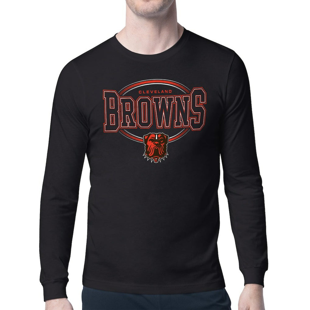 Cleveland Browns Starter Team Track Graphic Long Sleeve T-Shirt Black