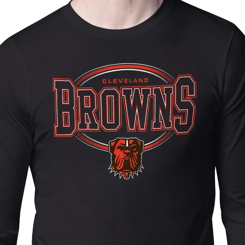 Cleveland Browns Starter Team Track Graphic Long Sleeve T-Shirt Black