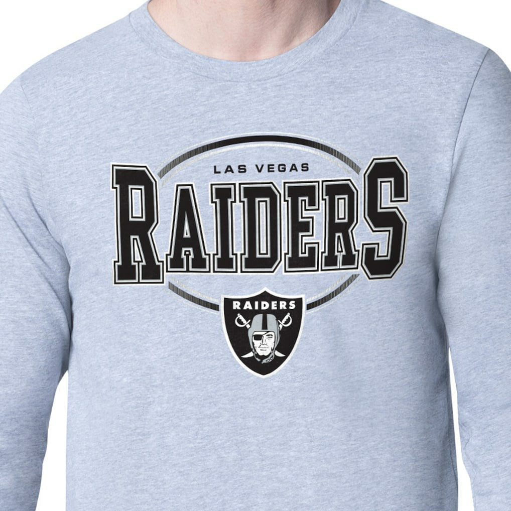 Las Vegas Raiders Starter Team Track Graphic Long Sleeve T-Shirt Heather Gray