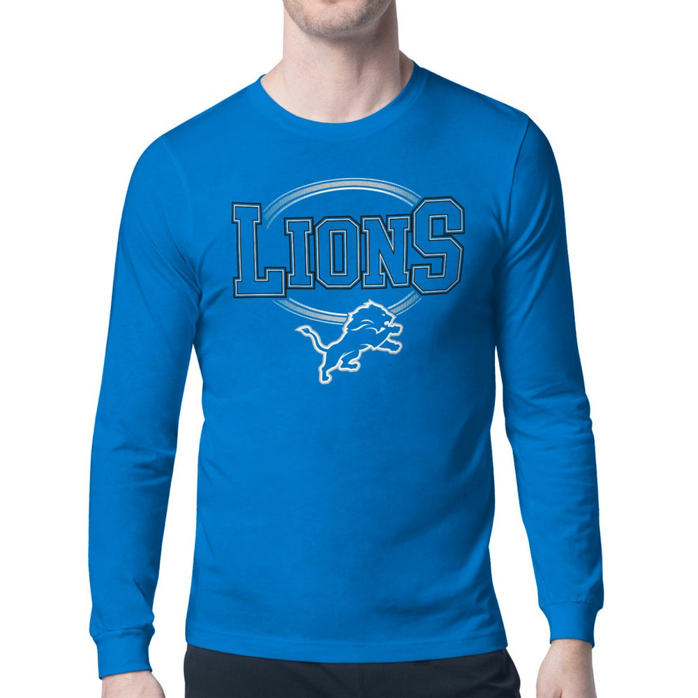 Detroit Lions Starter Team Track Graphic Long Sleeve T-Shirt Blue