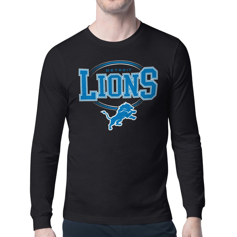 Detroit Lions Starter Team Track Graphic Long Sleeve T-Shirt Black