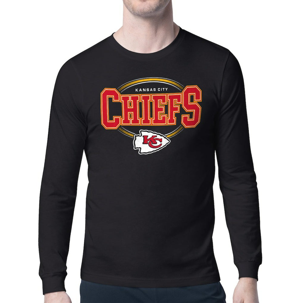 Kansas City Chiefs Starter Team Track Graphic Long Sleeve T-Shirt Black