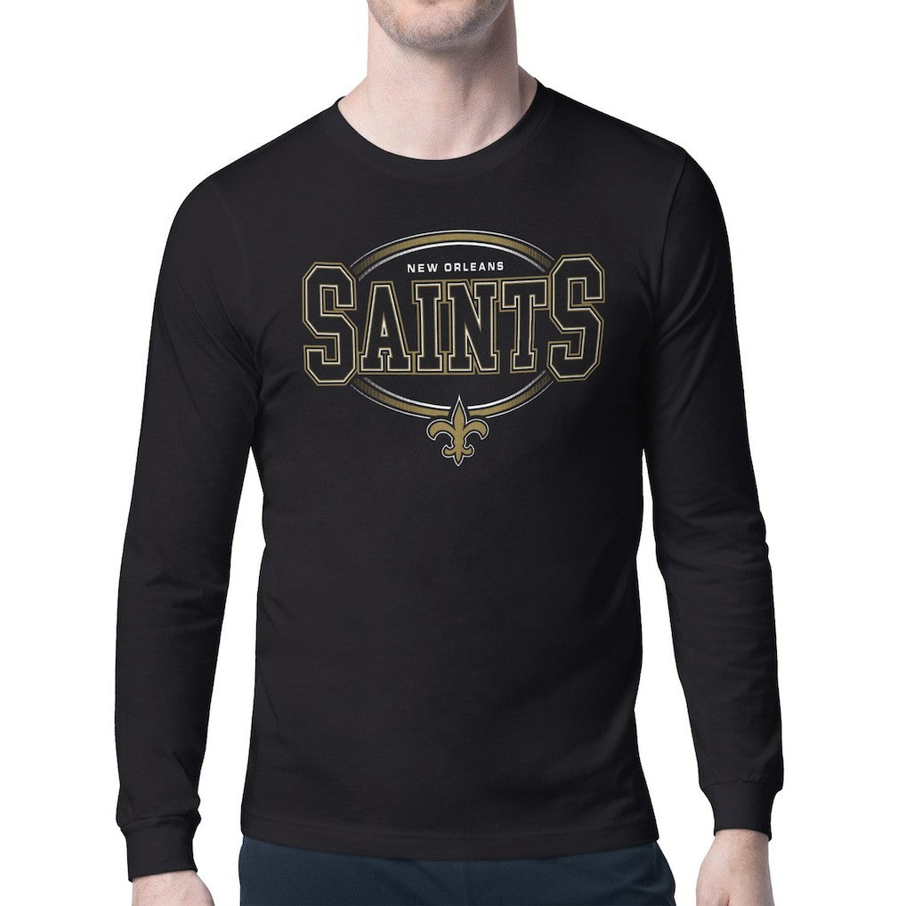 New Orleans Saints Starter Team Track Graphic Long Sleeve T-Shirt Black