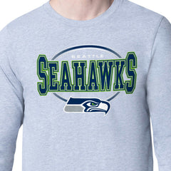 Seattle Seahawks Starter Team Track Graphic Long Sleeve T-Shirt Heather Gray