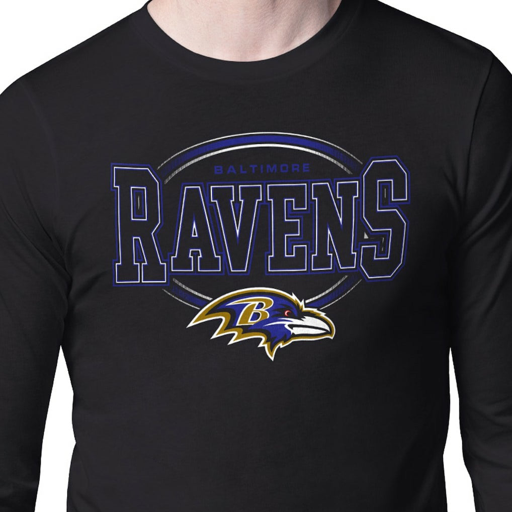 Baltimore Ravens Starter Team Track Graphic Long Sleeve T-Shirt Black
