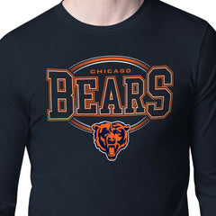 Chicago Bears Starter Team Track Graphic Long Sleeve T-Shirt Navy