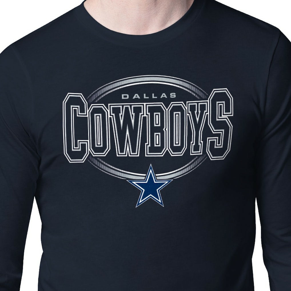 Dallas Cowboys Starter Team Track Graphic Long Sleeve T-Shirt Navy