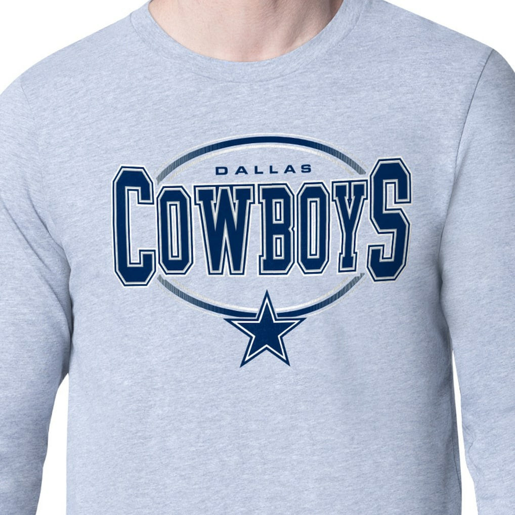 Dallas Cowboys Starter Team Track Graphic Long Sleeve T-Shirt Heather Gray