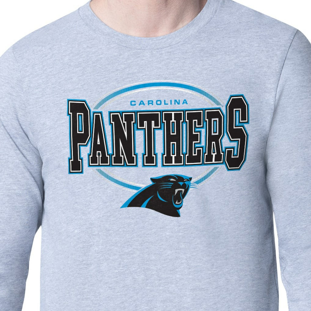 Carolina Panthers Starter Team Track Graphic Long Sleeve T-Shirt Heather Gray