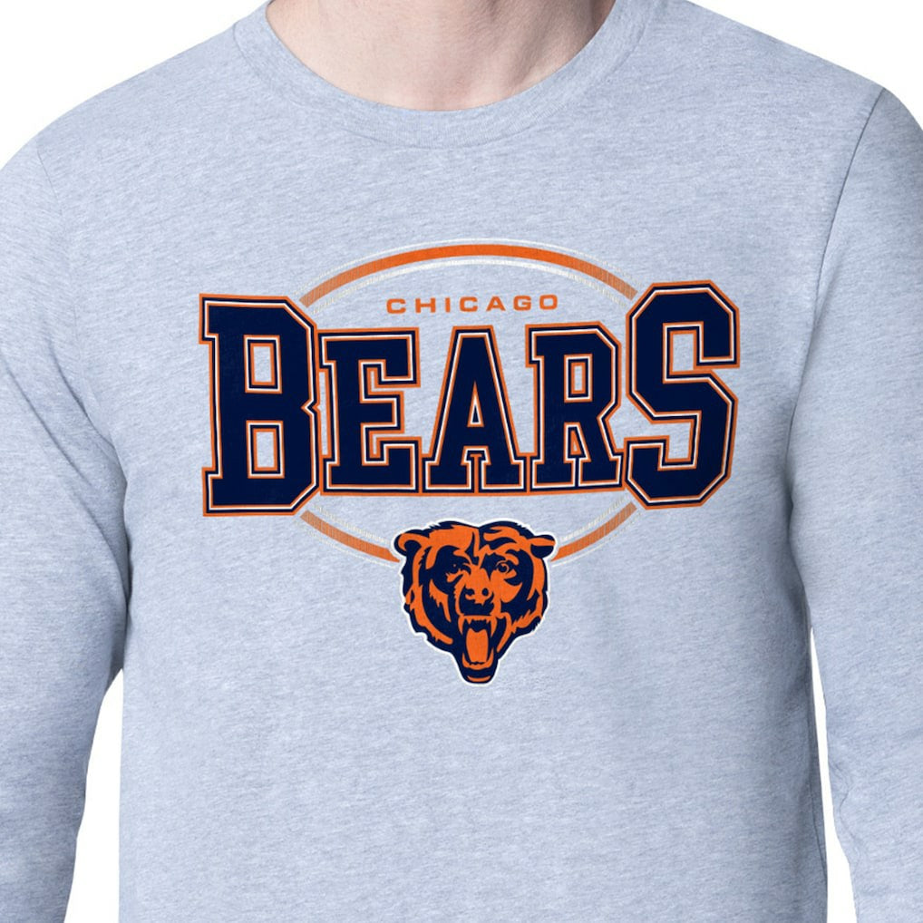 Chicago Bears Starter Team Track Graphic Long Sleeve T-Shirt Heather Gray