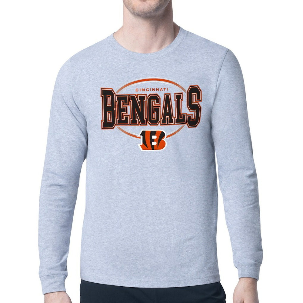 Cincinnati Bengals Starter Team Track Graphic Long Sleeve T-Shirt Heather Gray
