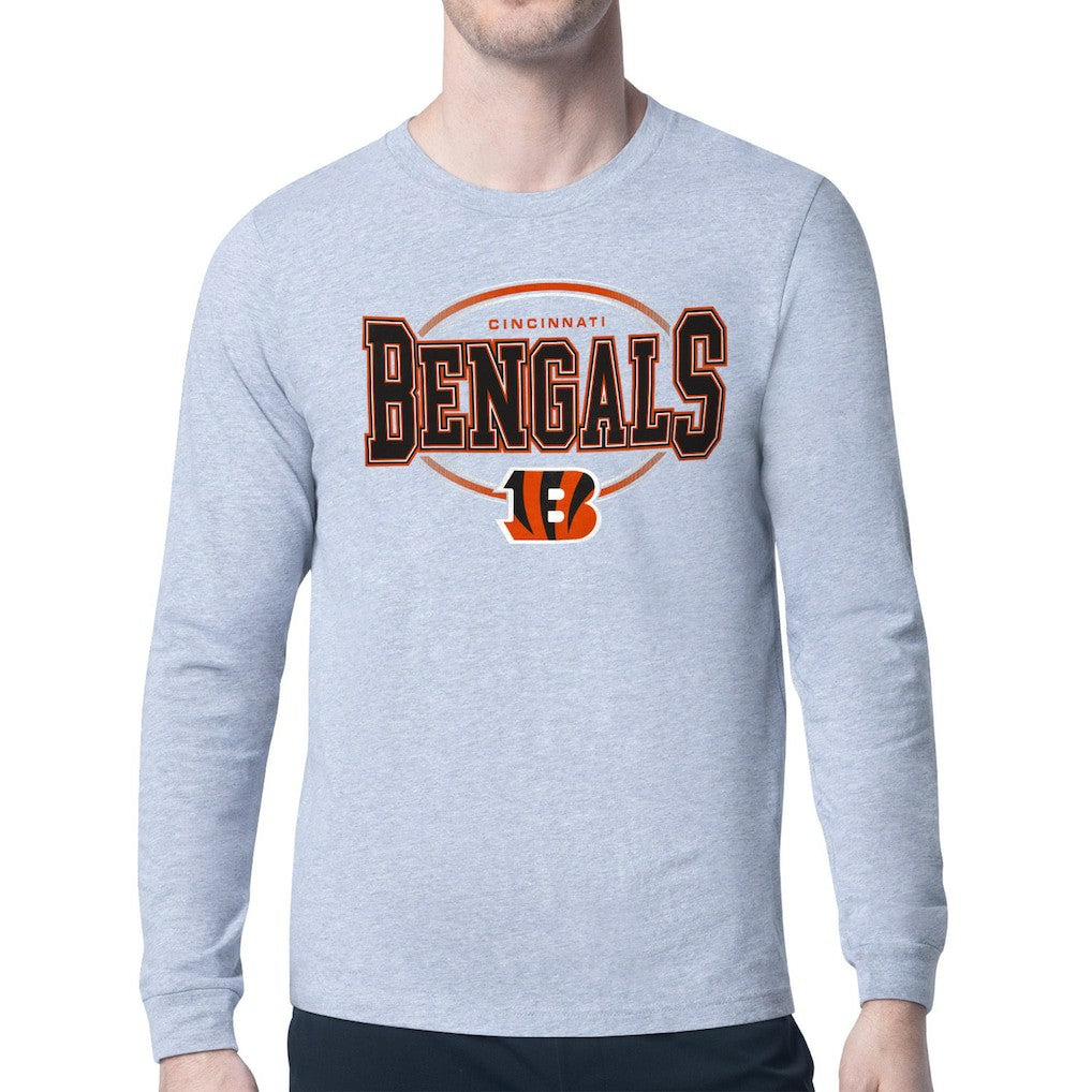Cincinnati Bengals Starter Team Track Graphic Long Sleeve T-Shirt Heather Gray