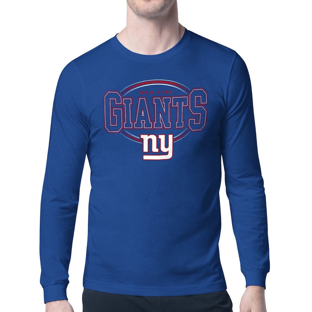New York Giants Starter Team Track Graphic Long Sleeve T-Shirt Royal