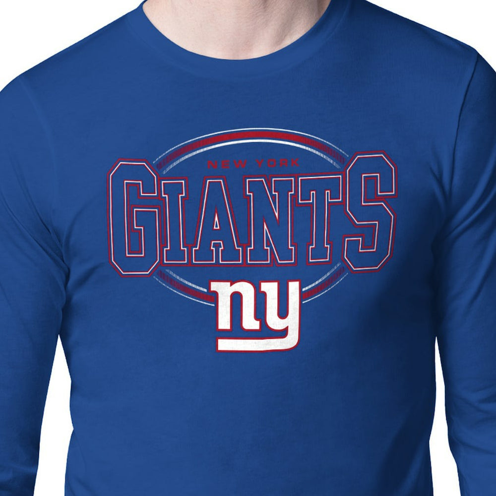New York Giants Starter Team Track Graphic Long Sleeve T-Shirt Royal