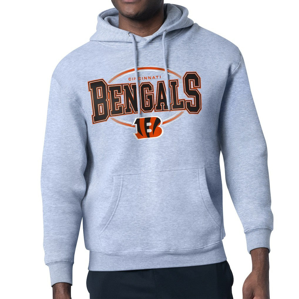Cincinnati Bengals Starter Team Track Graphic Pullover Hoodie Heather Gray