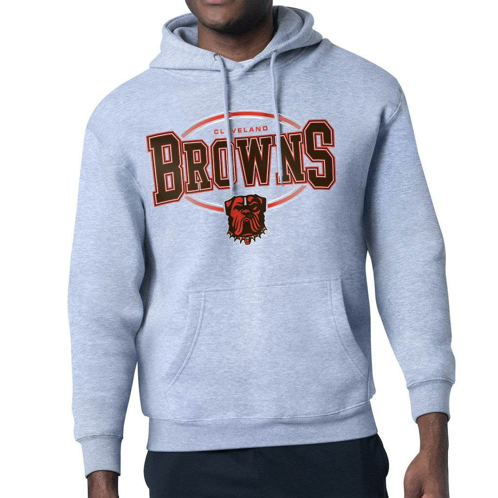 Cleveland Browns Starter Team Track Graphic Pullover Hoodie Heather Gray