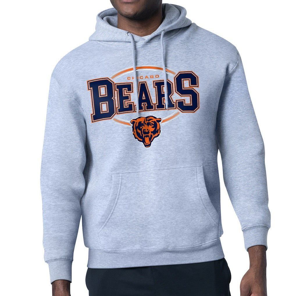 Chicago Bears Starter Team Track Graphic Pullover Hoodie Heather Gray