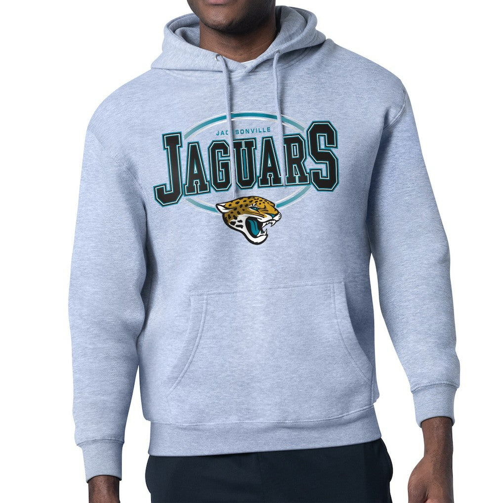 Jacksonville Jaguars Starter Team Track Graphic Pullover Hoodie Heather Gray