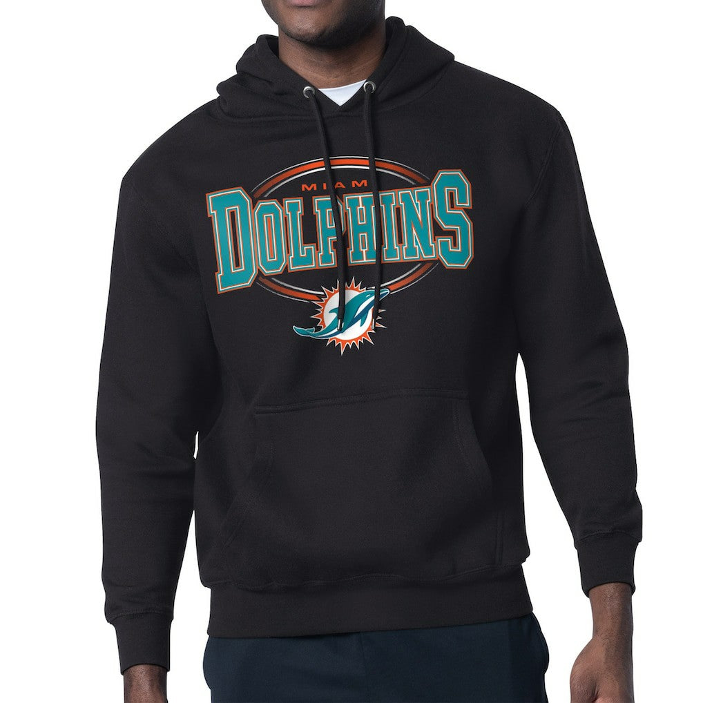 Miami Dolphins Starter Team Track Graphic Pullover Hoodie Black