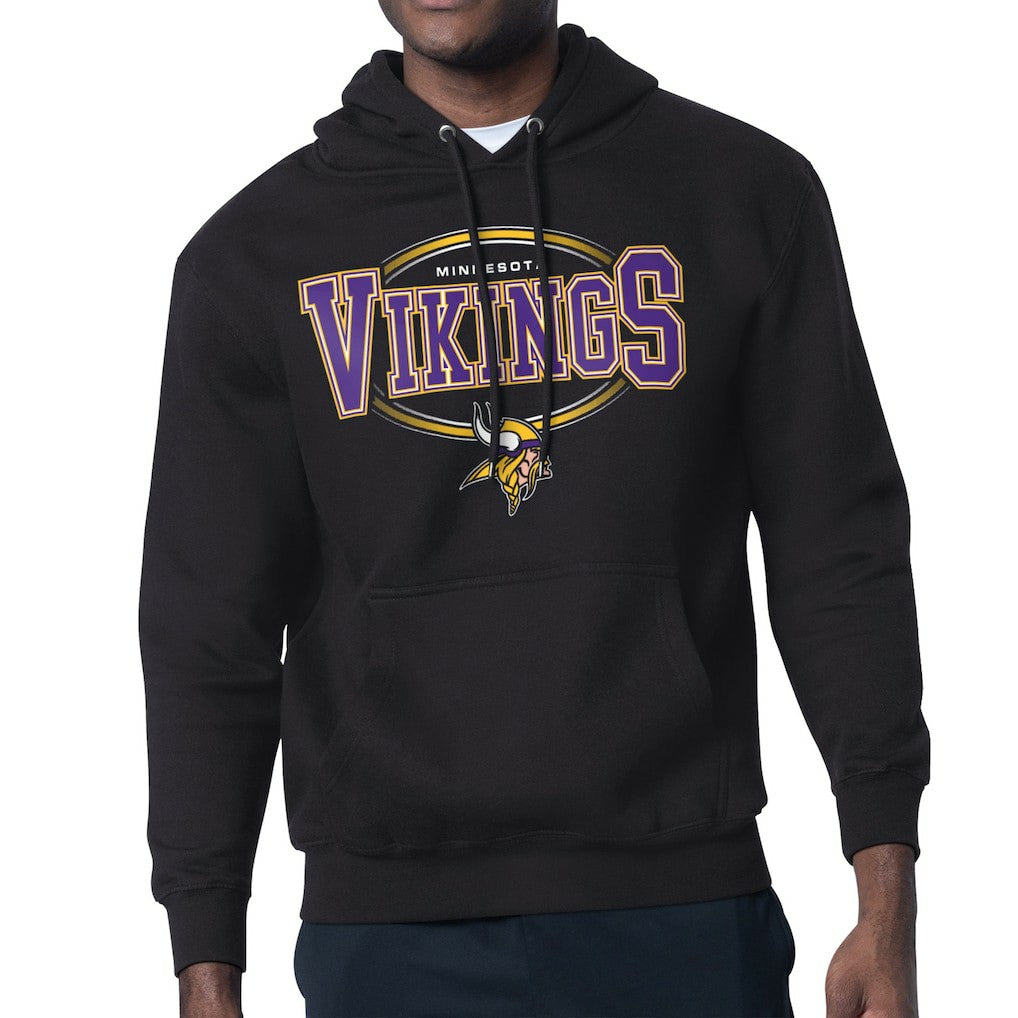 Minnesota Vikings Starter Team Track Graphic Pullover Hoodie Black