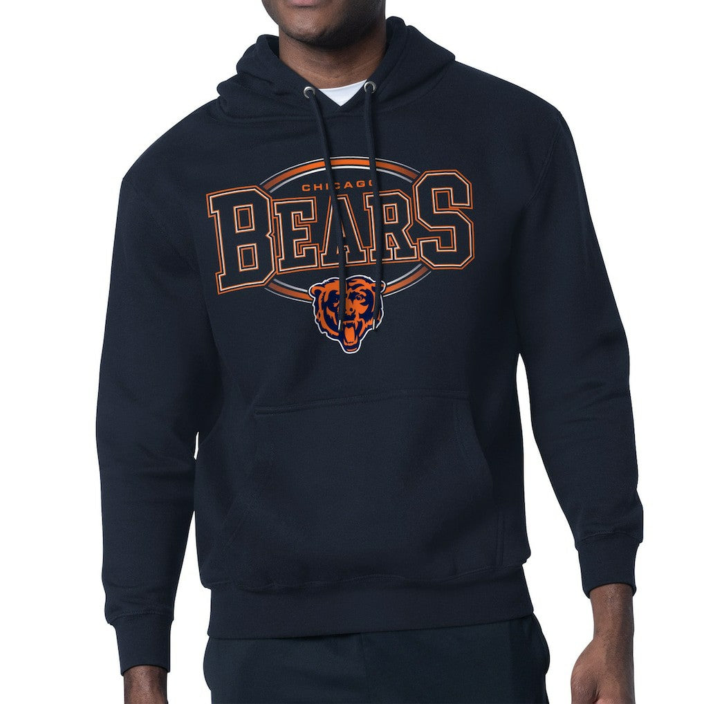 Chicago Bears Starter Team Track Graphic Pullover Hoodie Navy