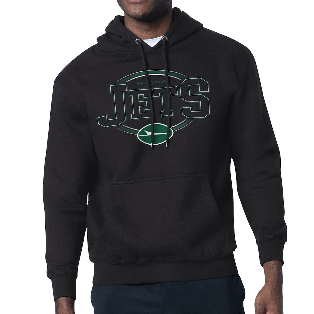 New York Jets Starter Team Track Graphic Pullover Hoodie Black