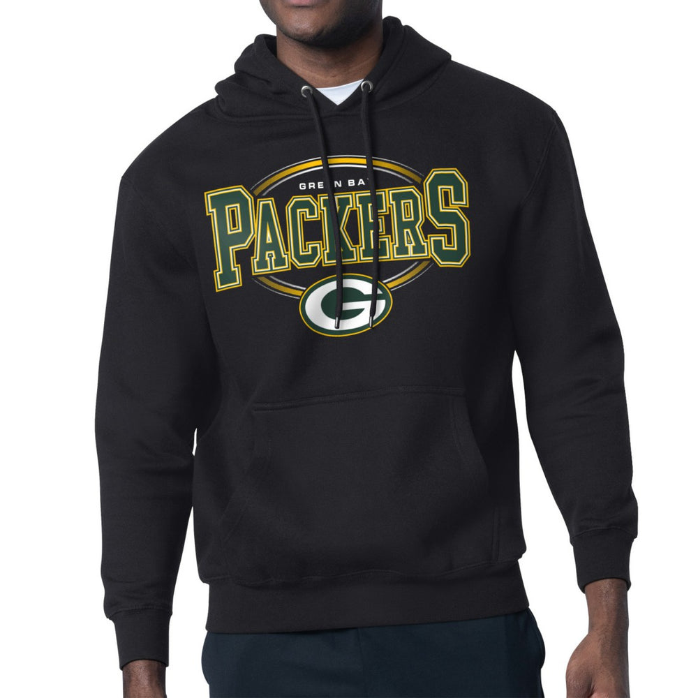 Green Bay Packers Starter Team Track Graphic Pullover Hoodie Black