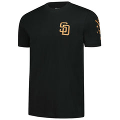 San Diego Padres New Era Bronze Logo with Cross Bats Established T-Shirt - Black T-shirts