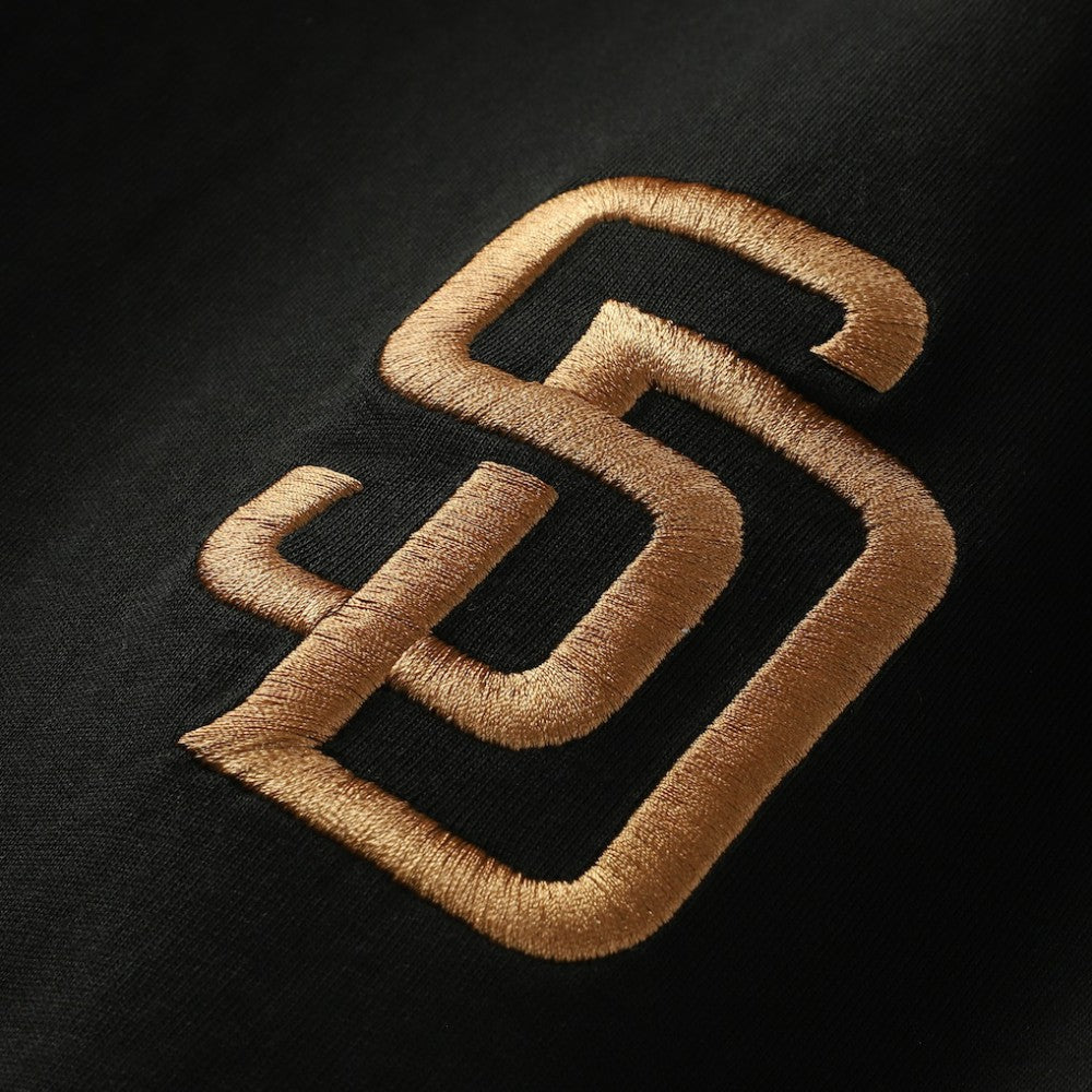 San Diego Padres New Era Bronze Logo with Cross Bats Established T-Shirt - Black T-shirts