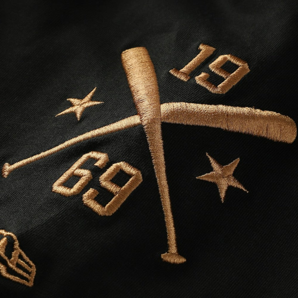 San Diego Padres New Era Bronze Logo with Cross Bats Established T-Shirt - Black T-shirts