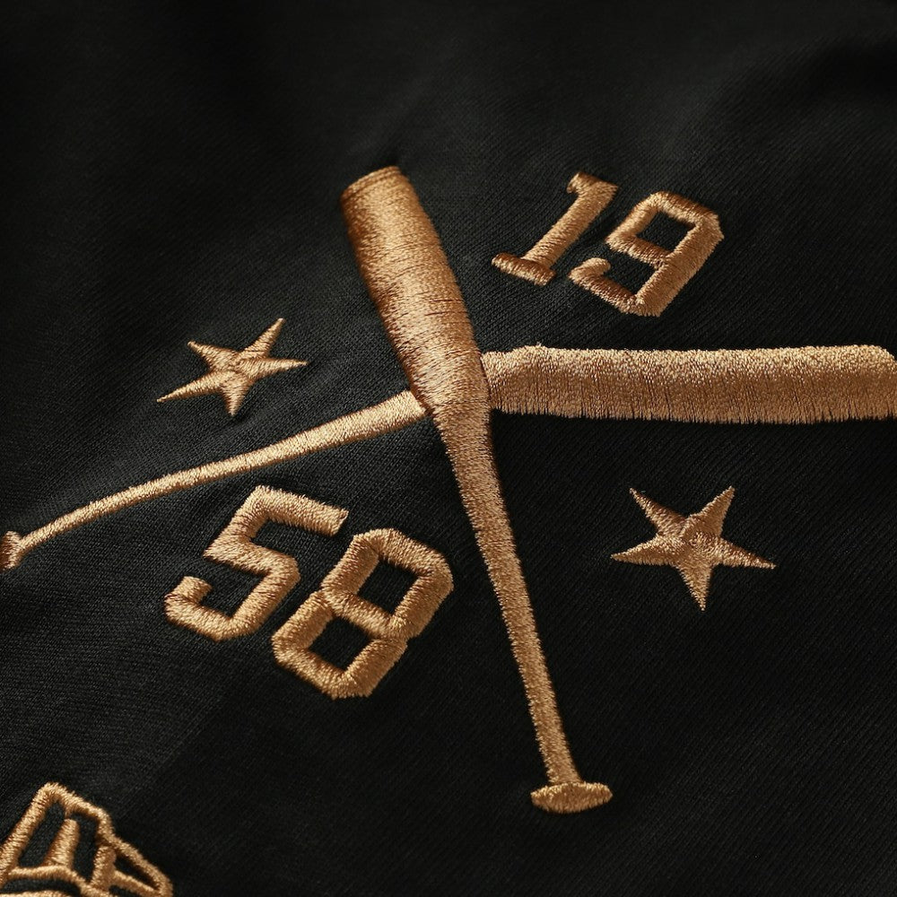 San Francisco Giants New Era Bronze Logo with Cross Bats Established T-Shirt - Black T-shirts