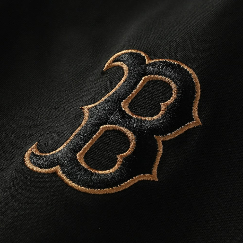 Boston Red Sox New Era Bronze Logo with Cross Bats Established T-Shirt - Black T-shirts