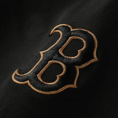 Boston Red Sox New Era Bronze Logo with Cross Bats Established T-Shirt - Black T-shirts