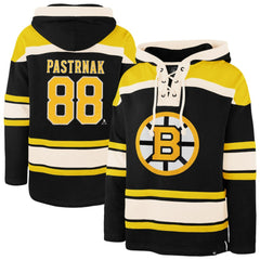 NHL David Pastrnak Boston Bruins '47 Player Name & Number Lacer Hoodie - Black