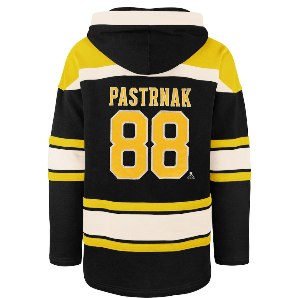 NHL David Pastrnak Boston Bruins '47 Player Name & Number Lacer Hoodie - Black