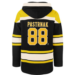 NHL David Pastrnak Boston Bruins '47 Player Name & Number Lacer Hoodie - Black