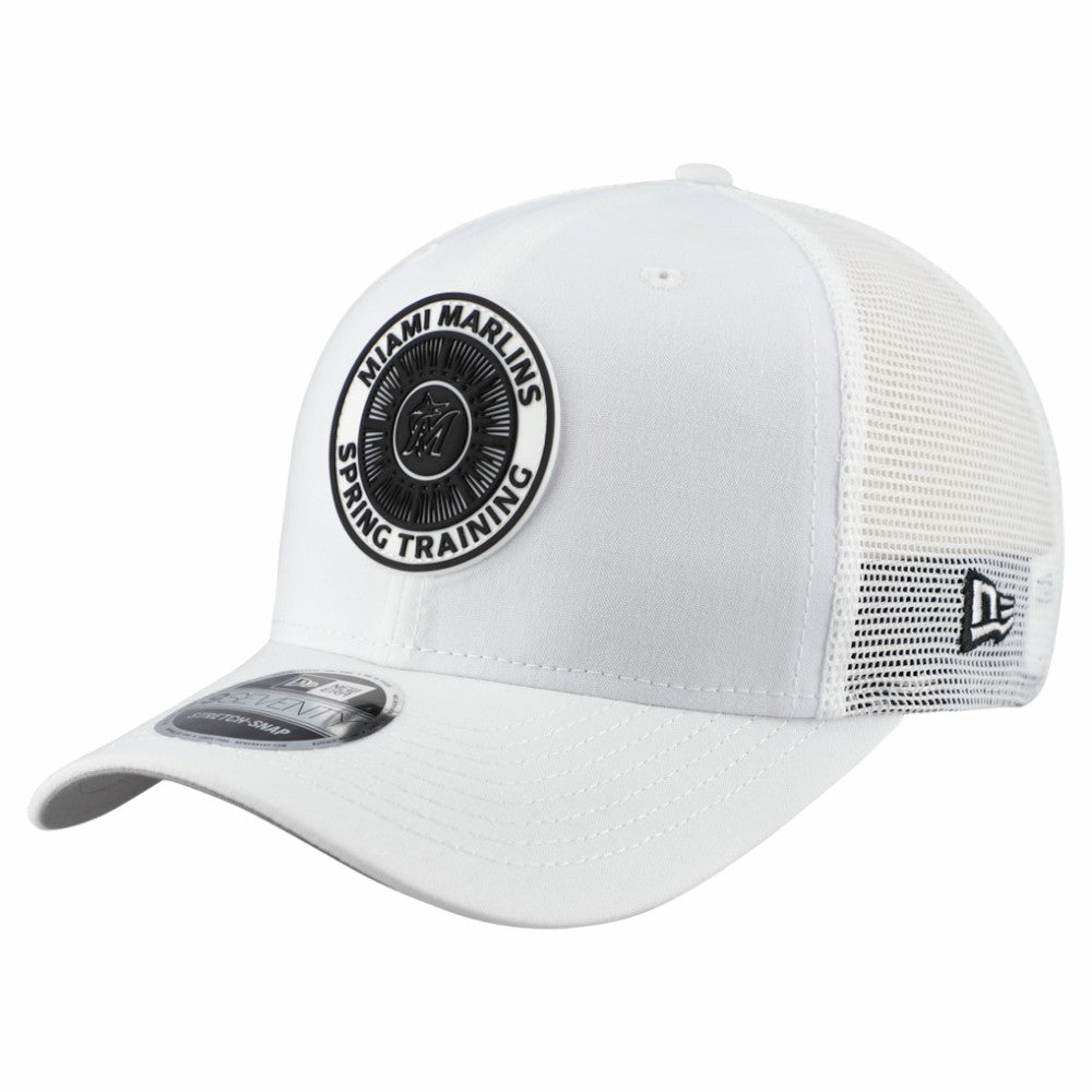 Miami Marlins New Era 2026 Spring Training Fan Pack 9SEVENTY Adjustable Trucker Hat - White Hats