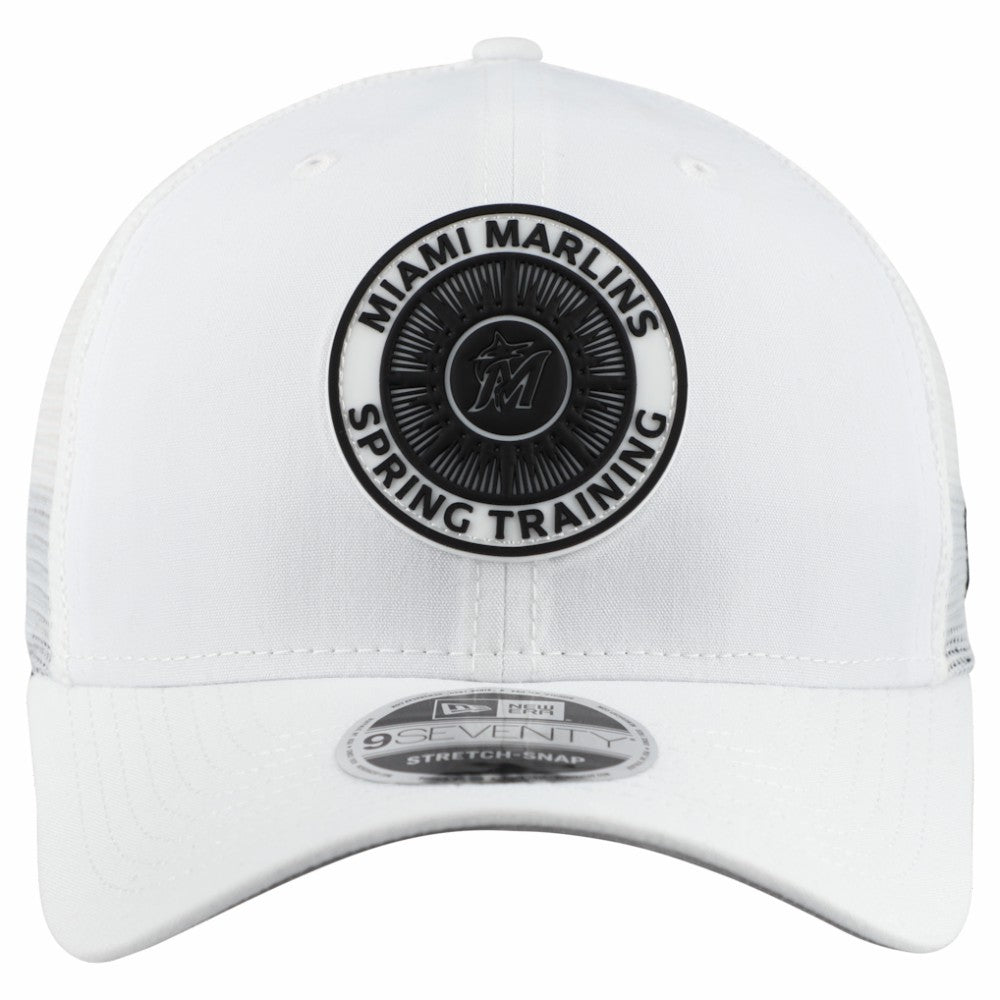 Miami Marlins New Era 2026 Spring Training Fan Pack 9SEVENTY Adjustable Trucker Hat - White Hats