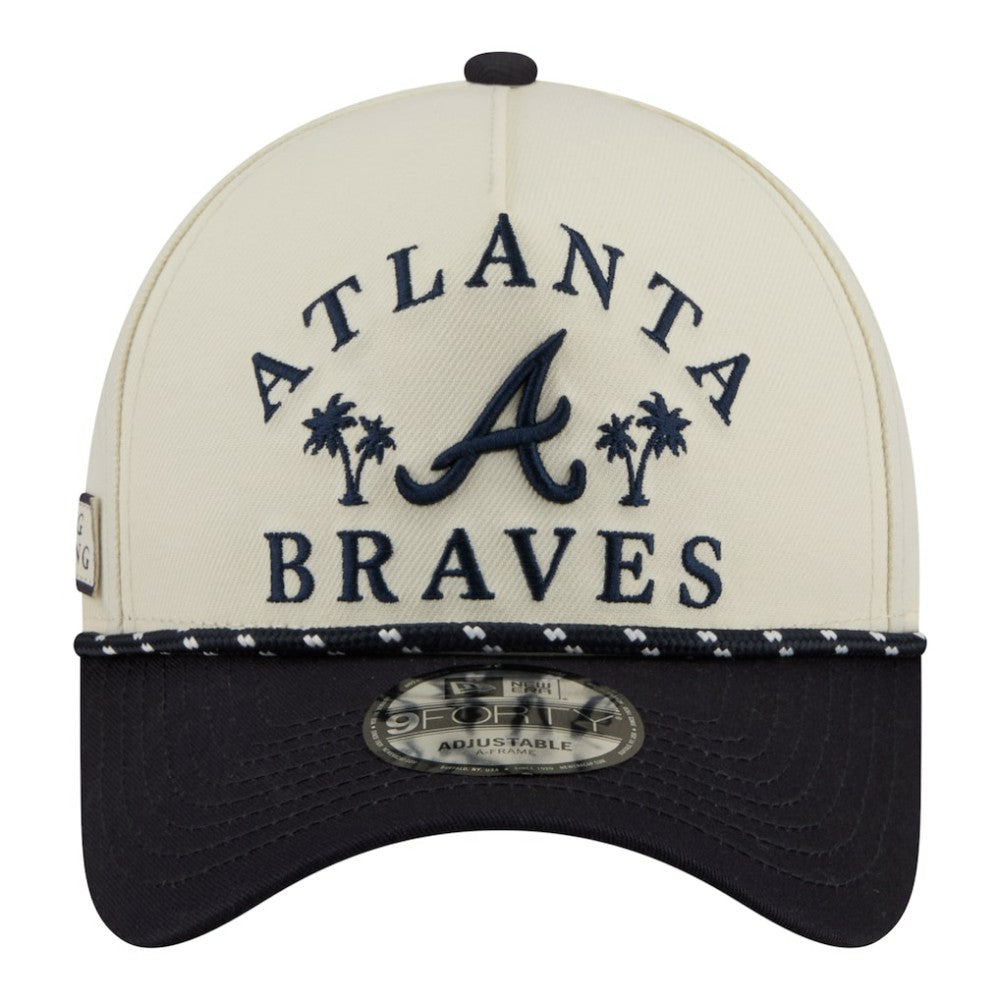 Atlanta Braves New Era 2026 Spring Training Fan Pack Rope A-Frame 9FORTY Adjustable Hat - Cream Hats