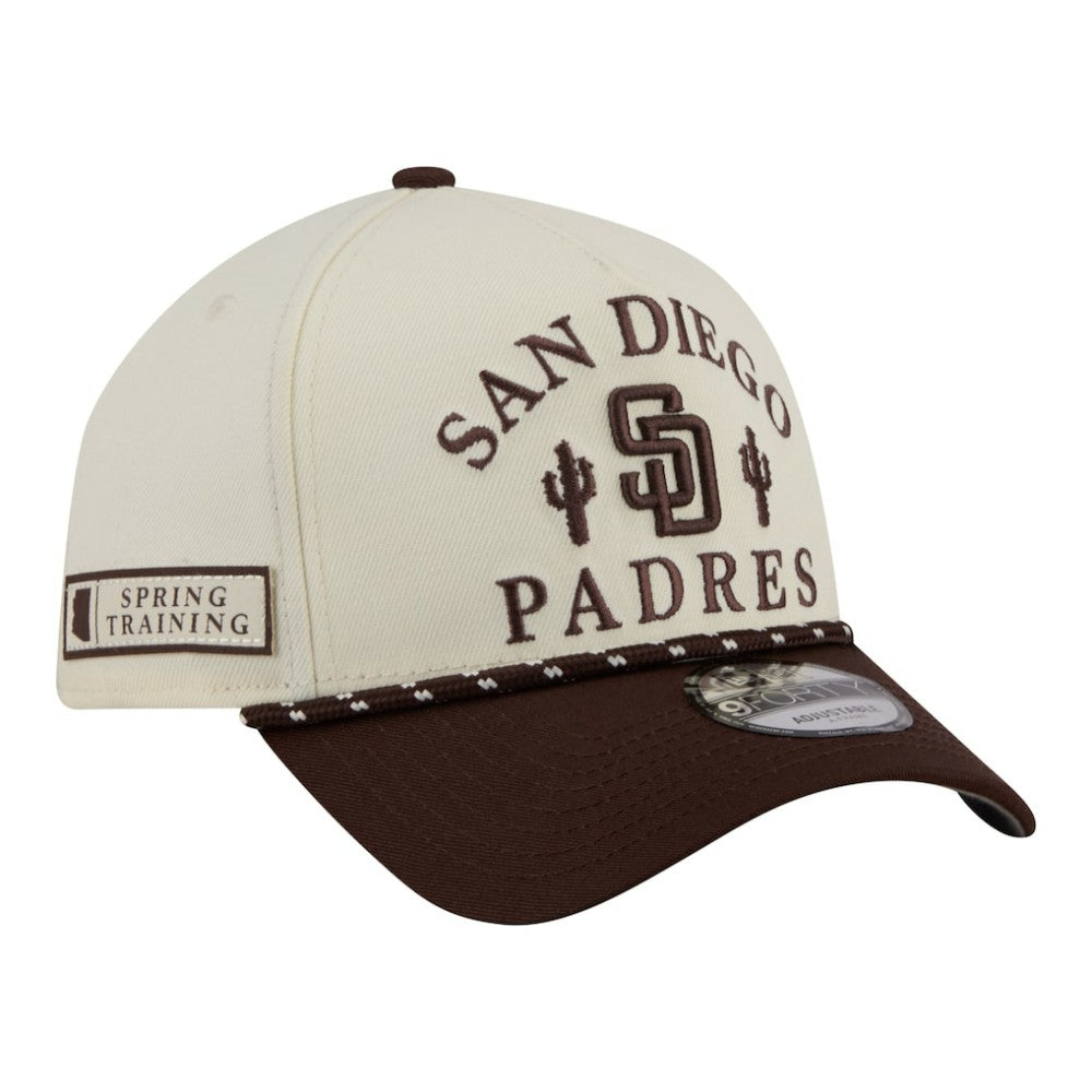 San Diego Padres New Era 2026 Spring Training Fan Pack Rope A-Frame 9FORTY Adjustable Hat - Cream Hats
