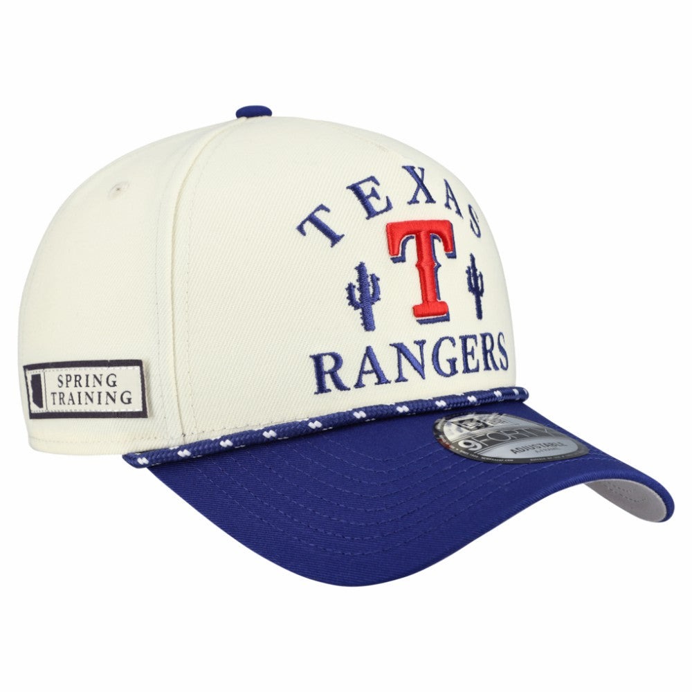 Texas Rangers New Era 2026 Spring Training Fan Pack Rope A-Frame 9FORTY Adjustable Hat - Cream Hats