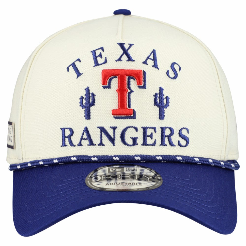 Texas Rangers New Era 2026 Spring Training Fan Pack Rope A-Frame 9FORTY Adjustable Hat - Cream Hats