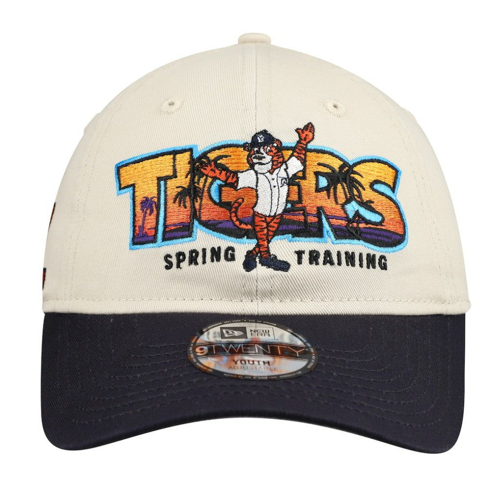Detroit Tigers New Era Youth 2026 Spring Training Fan Pack Batter 9TWENTY Adjustable Hat - Stone/Navy Hats
