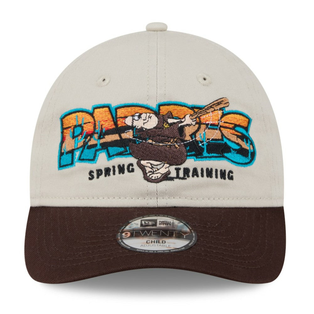 San Diego Padres New Era Youth 2026 Spring Training Fan Pack Batter 9TWENTY Adjustable Hat - Stone/Brown Hats