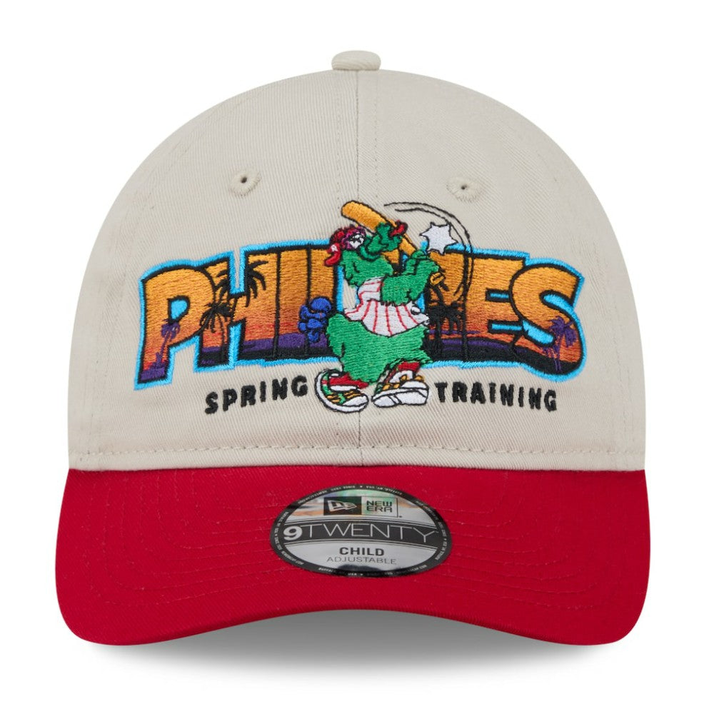 Philadelphia Phillies New Era Youth 2026 Spring Training Fan Pack Batter 9TWENTY Adjustable Hat - Stone/Red Hats