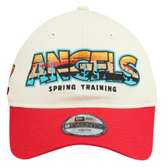 Los Angeles Angels New Era Youth 2026 Spring Training Fan Pack Batter 9TWENTY Adjustable Hat - Stone/Red Hats