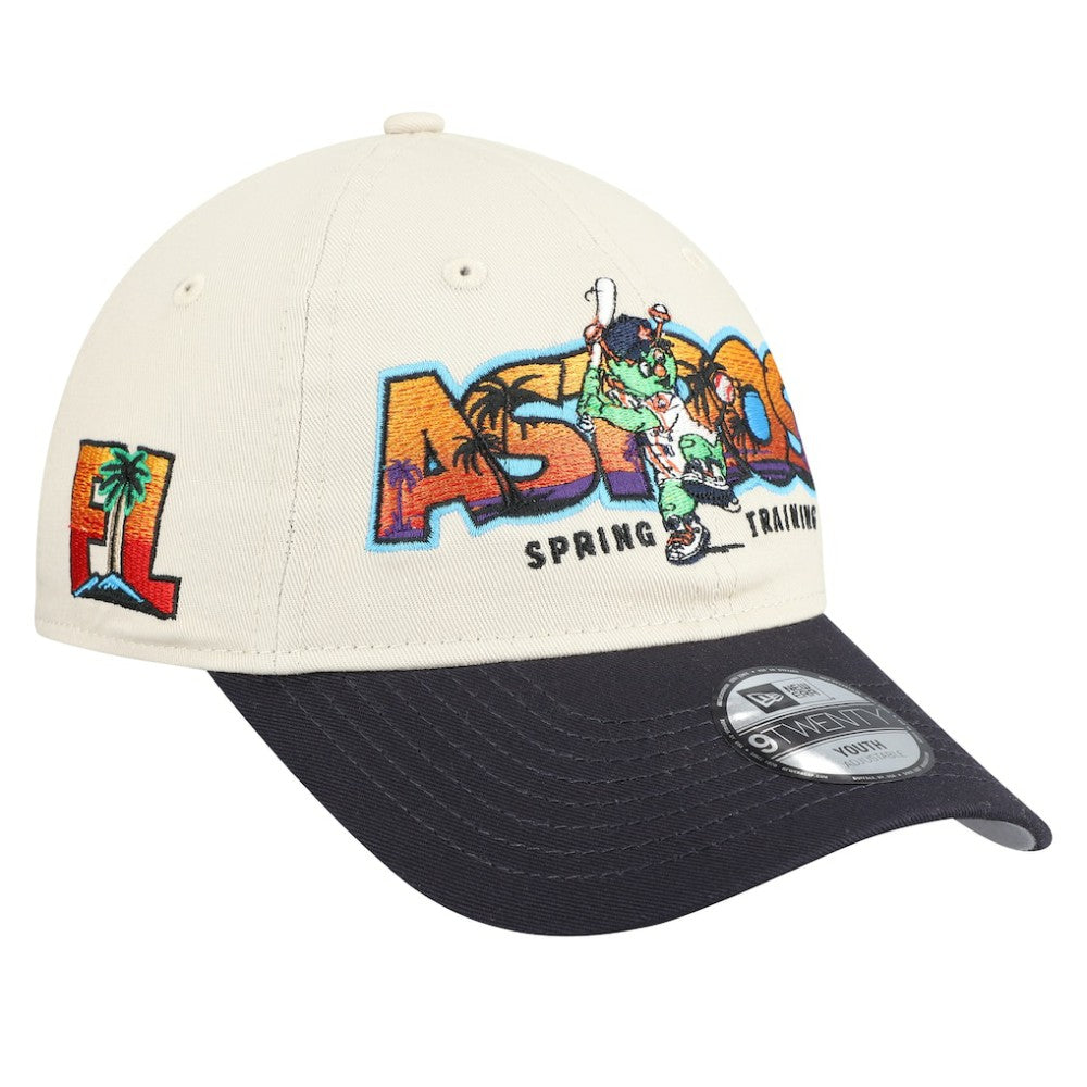 Houston Astros New Era Youth 2026 Spring Training Fan Pack Batter 9TWENTY Adjustable Hat - Stone/Navy Hats