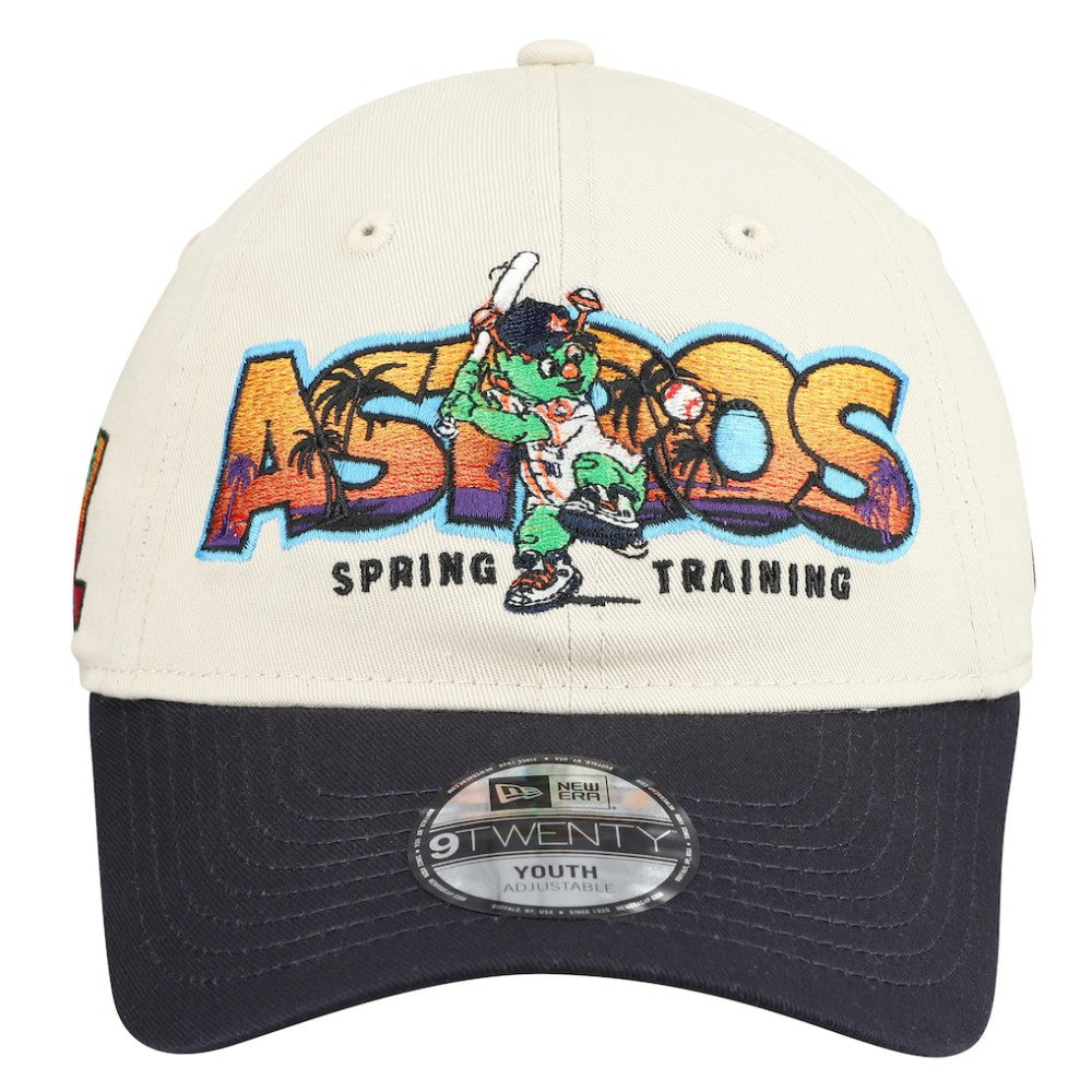 Houston Astros New Era Youth 2026 Spring Training Fan Pack Batter 9TWENTY Adjustable Hat - Stone/Navy Hats
